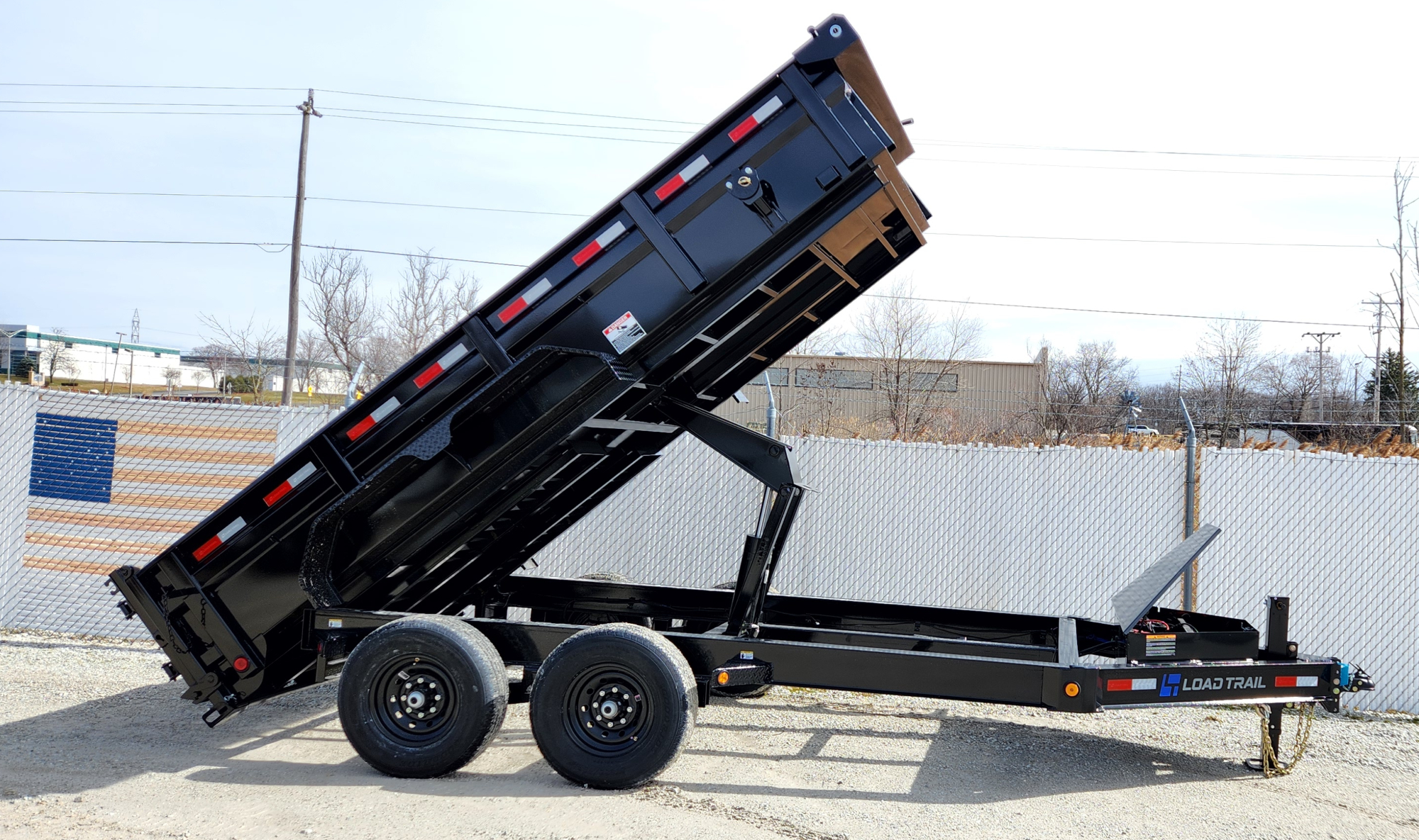 Load Trail 83" X 14' Tandem Axle 14,000 Lb Low Profile Dump Trailer with Scissor Lift with 30" Max Step